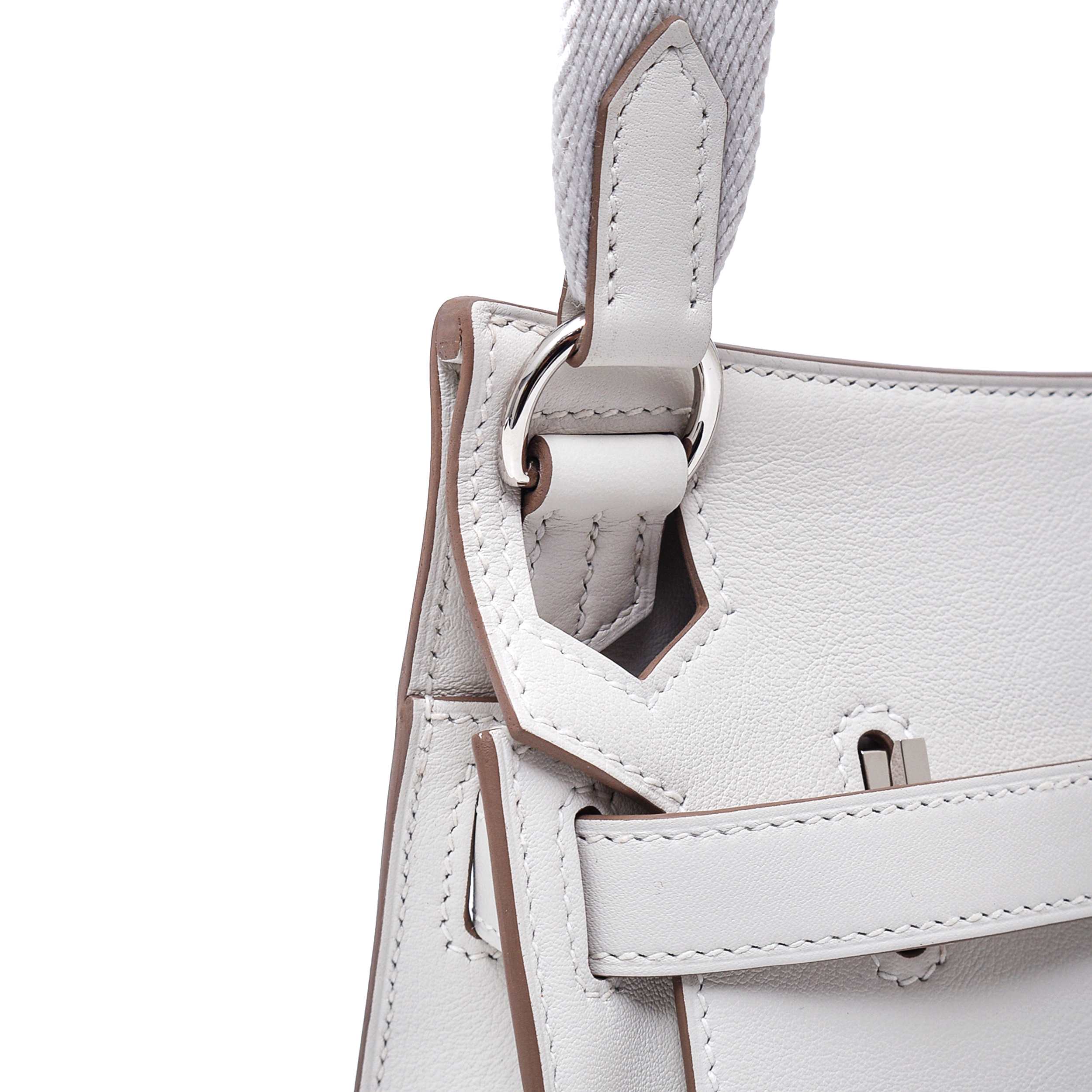 Hermes - White / Gris Pale Swift Leather Mini Jypsiere Bag